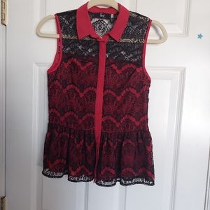 Sleeveless collar top